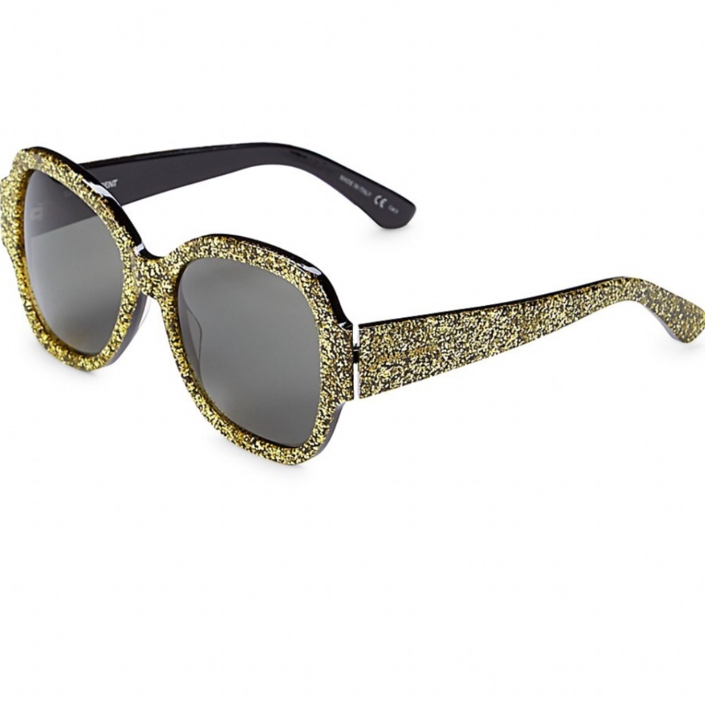 NWT RARE Saint Laurent 53MM Glitter Butterfly Sunglasses